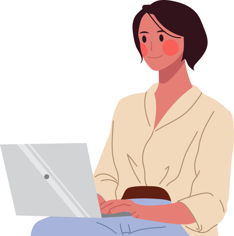 girl using a laptop notebook